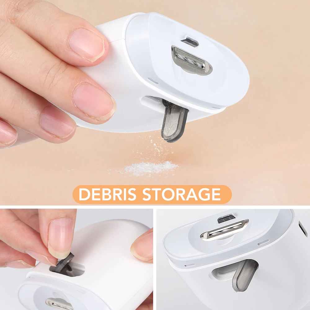 Automatic electric nail clipper with LED light, nail polishing grinder for children and adults, portable manicure tools