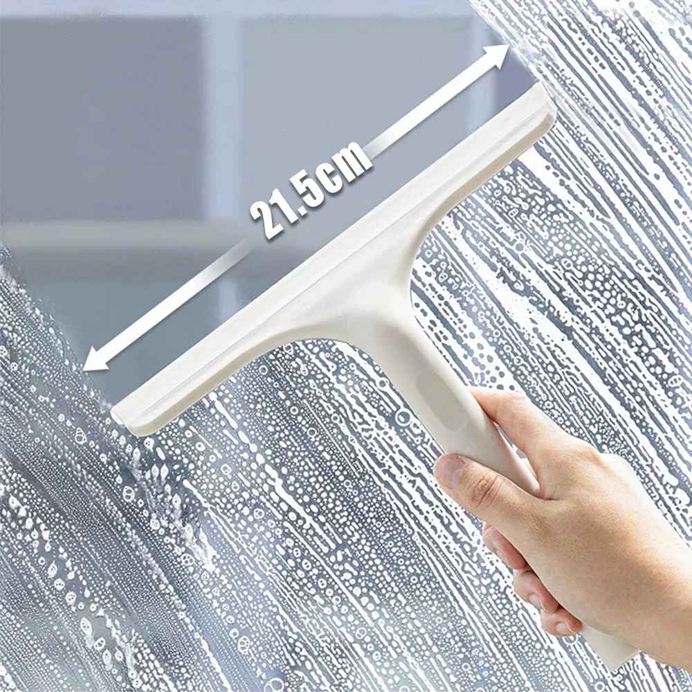3 in 1 window cleaning drainer, multifunction glass mirror wiper with spray bottle, microfiber scrub, home and car cleaning tools