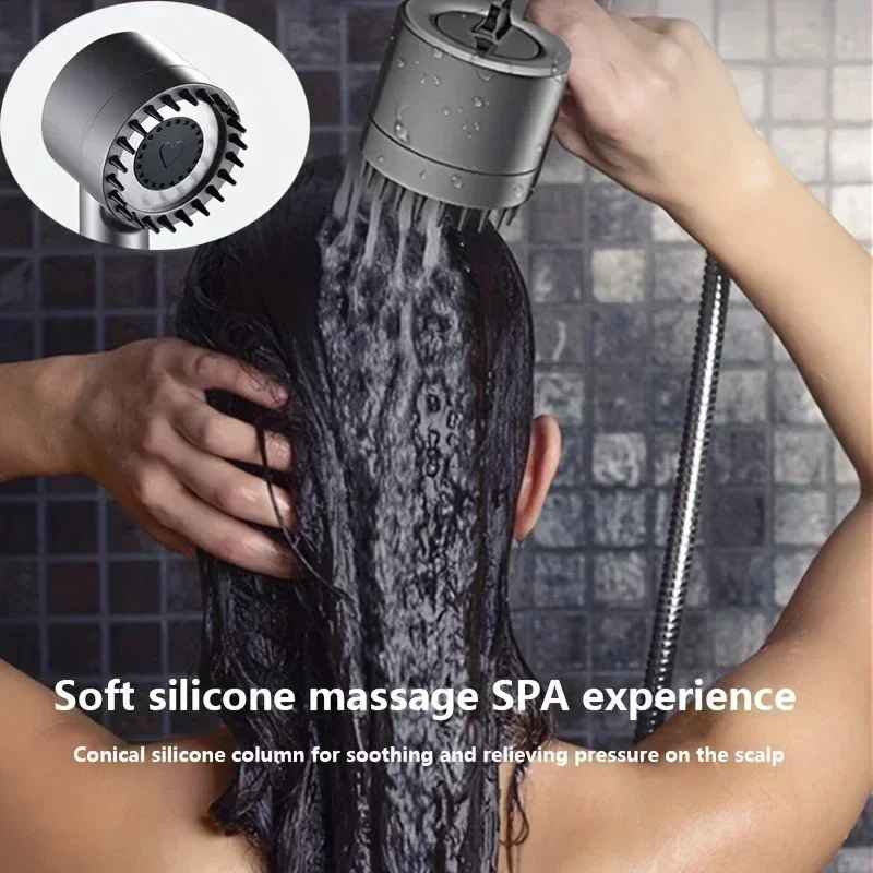 Filter shower head, high pressure shower knobs, shower head with one key stop, water massage shower system, bathroom accessories
