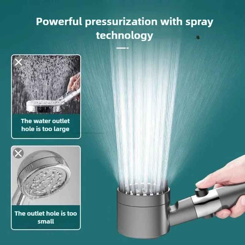 Filter shower head, high pressure shower knobs, shower head with one key stop, water massage shower system, bathroom accessories