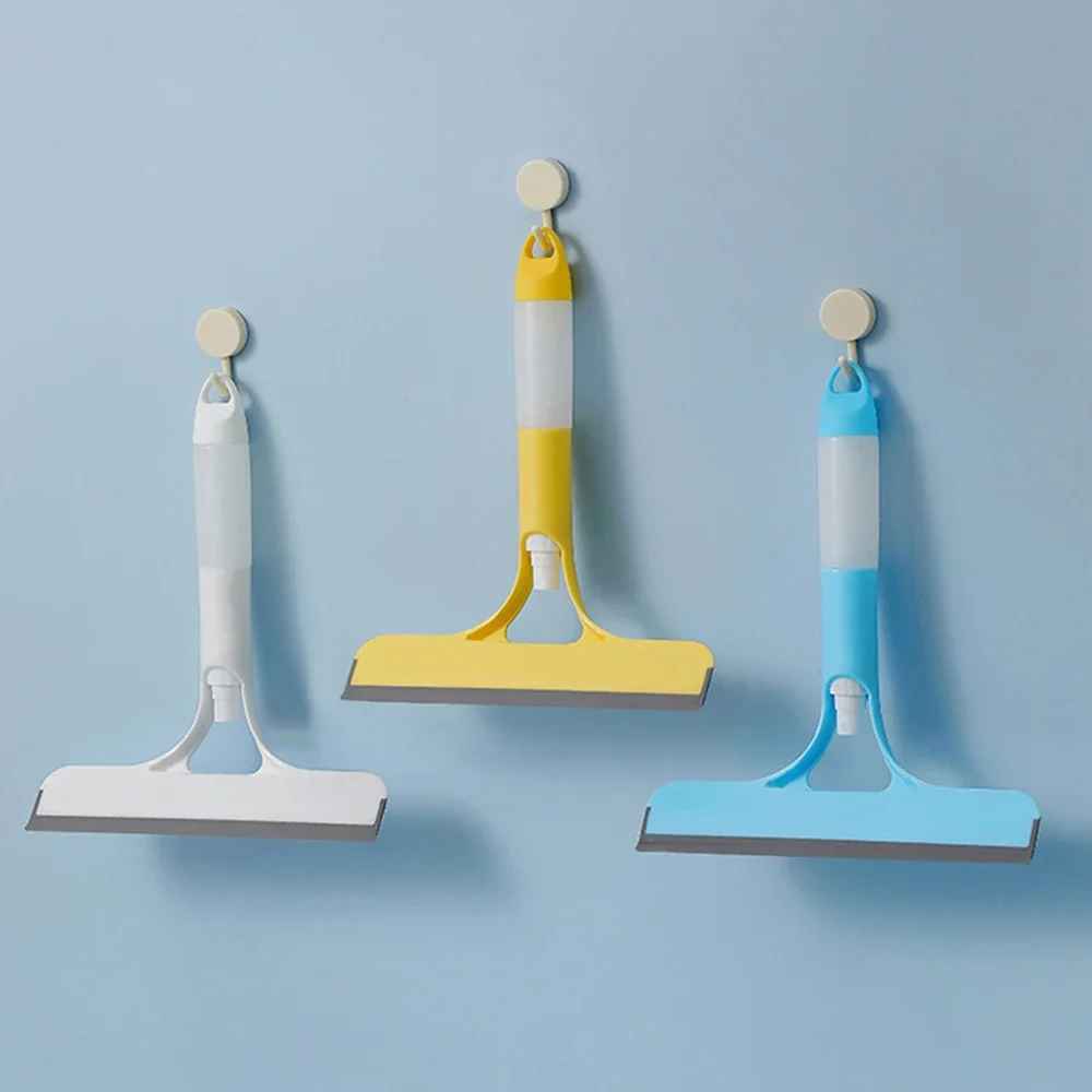 3 in 1 window cleaning drainer, multifunction glass mirror wiper with spray bottle, microfiber scrub, home and car cleaning tools