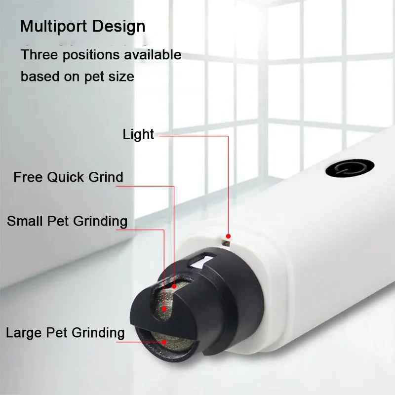 Electric Nail Clippers for Dogs & Cats USB Rechargeable Grinder with LED Light Silent Pet Paw Nail Care Trimmer