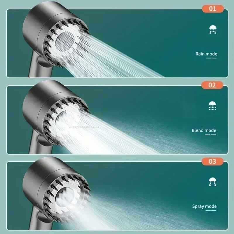Filter shower head, high pressure shower knobs, shower head with one key stop, water massage shower system, bathroom accessories