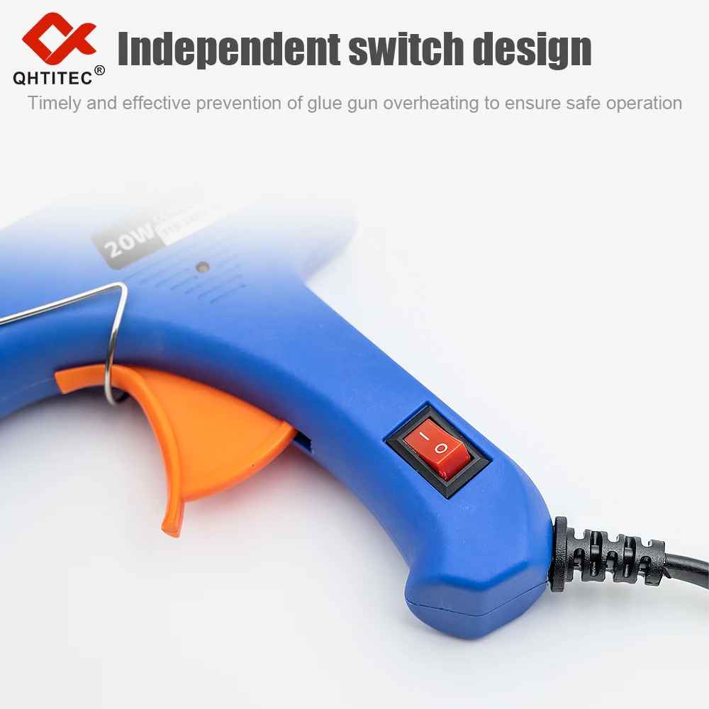 20W hot melt glue gun with switch. Suitable for 7mm glue stick, Mini Industrial adhesive hot gun, electric heat temperature gun repair tool