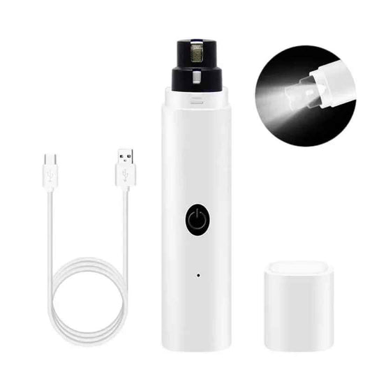 Electric Nail Clippers for Dogs & Cats USB Rechargeable Grinder with LED Light Silent Pet Paw Nail Care Trimmer