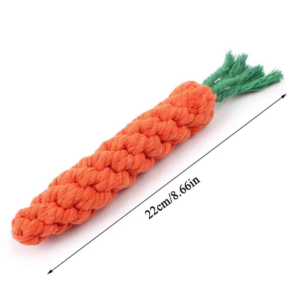 Carrot dog bite rope, dog toys, safe, durable, braided, dog chew toys, resistant, cleaning Tooth molar, cotton rope, 1 pcs.