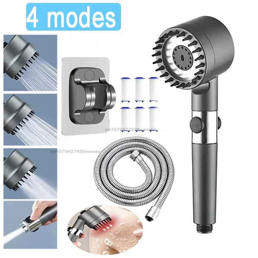 Filter shower head, high pressure shower knobs, shower head with one key stop, water massage shower system, bathroom accessories